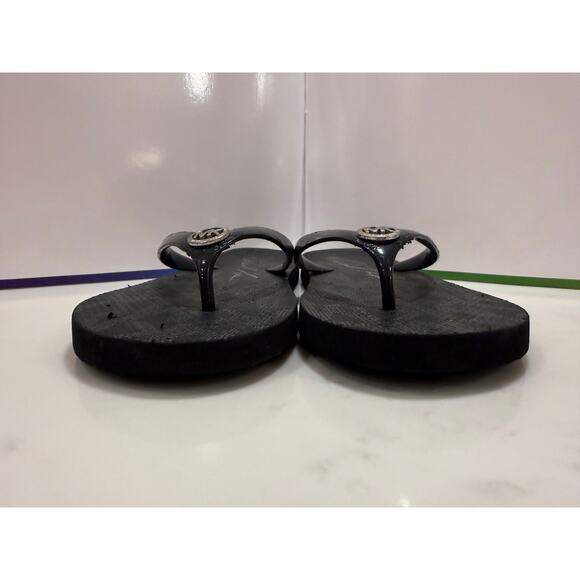 MK Michael Kors Flip Flops Black Classic Size 10 - Picture 3 of 8
